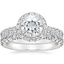 18KW Moissanite Luxe Sienna Halo Diamond Bridal Set (1 3/8 ct. tw.), smalltop view