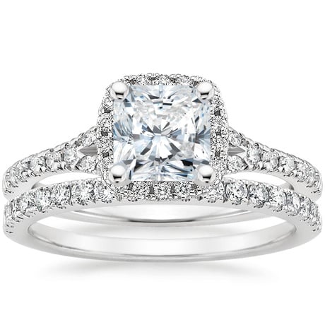 18K White Gold Joy Diamond Ring (1/3 ct. tw.) with Bliss Diamond Ring (1/5 ct. tw.)