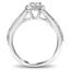 Shared Prong Halo Diamond Ring, smallside view