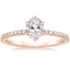 14K Rose Gold Viviana Three-Quarter Coverage Six-Prong Diamond Ring (1/3 ct. tw.), smalltop view