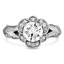 Custom Feathered Milgrain Halo Diamond Ring