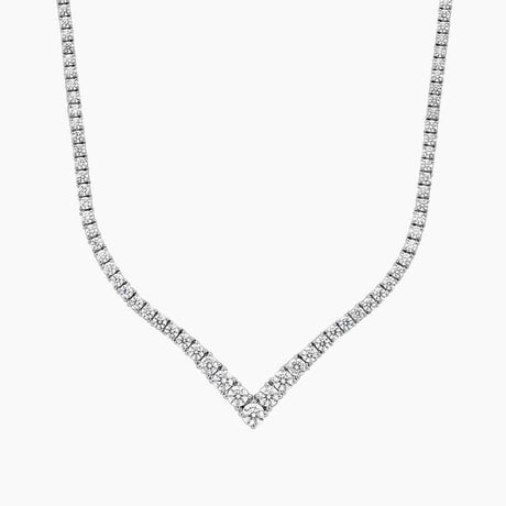 Chevron Graduated Diamond Tennis Necklace
