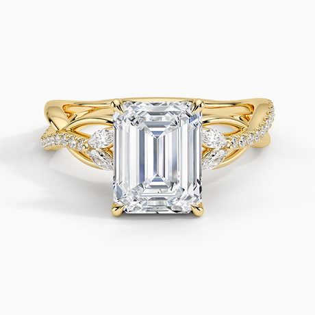 18K Yellow Gold Garland Diamond Ring