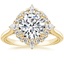 18K Yellow Gold Dahlia Halo Diamond Ring (1/3 ct. tw.), smalltop view