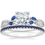 14K White Gold Luxe Willow Sapphire and Diamond Ring (1/8 ct. tw.) with Luxe Ballad Sapphire Ring