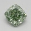 0.72 Ct. Fancy Vivid Green Cushion Lab Grown Diamond