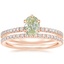 14K Rose Gold Six Prong Luxe Viviana Diamond Ring (1/3 ct. tw.) with Luxe Ballad Diamond Ring (1/4 ct. tw.)