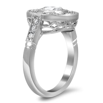 Custom Vintage Inspired Floating Halo Diamond Ring