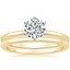 18K Yellow Gold Six-Prong Petite Comfort Fit Bridal Set