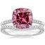 18K White Gold Petite Viviana Diamond Ring (1/6 ct. tw.) with Curved Ballad Diamond Ring (1/6 ct. tw.)