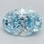 3.08 Ct. Fancy Vivid Blue Oval Lab Grown Diamond