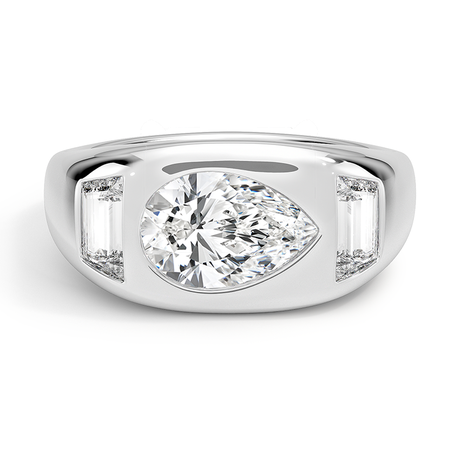 Sloane Three Stone Trapezoid Dome Diamond Ring (1/2 ct. tw.)