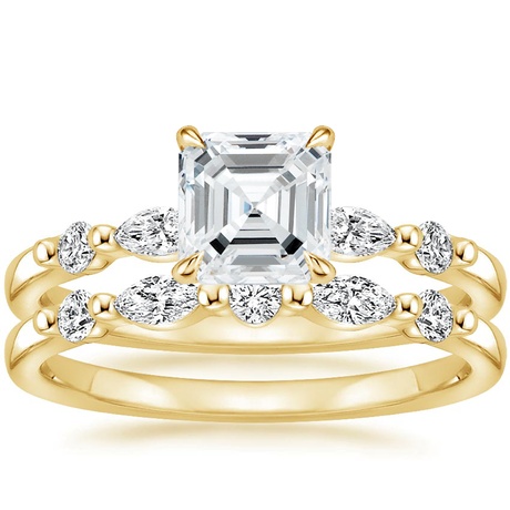 18K Yellow Gold Petite Versailles Diamond Bridal Set (3/8 ct. tw.)