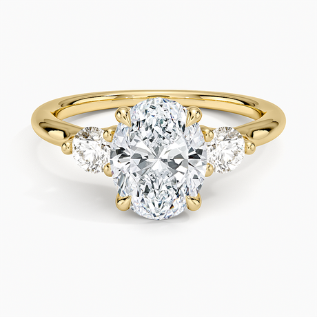18K Yellow Gold Freesia Three Stone Diamond Ring (1/3 ct. tw.)