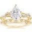 18K Yellow Gold Pirouette Diamond Ring with Leilani Diamond Ring