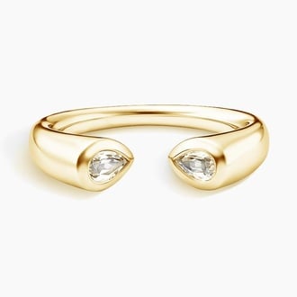 Stevie White Topaz Toi et Moi Ring