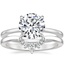 18K White Gold Lumiere Diamond Ring with Lunette Diamond Ring