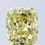 4.06 Ct. Fancy Vivid Yellow Cushion Lab Grown Diamond