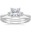 Platinum Selene Diamond Ring (1/10 ct. tw.) with Petite Curved Wedding Ring