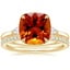 18K Yellow Gold Perfect Fit Three Stone Pear Diamond Ring with Luxe Ballad Diamond Ring