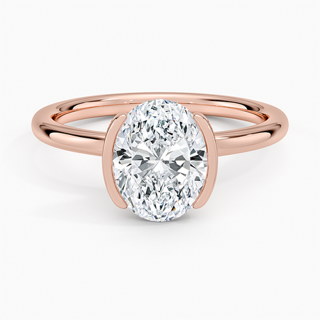 14K Rose Gold Annika Semi-Bezel Solitaire Ring