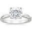18K White Gold Twisted Vine Solitaire Ring, smalltop view