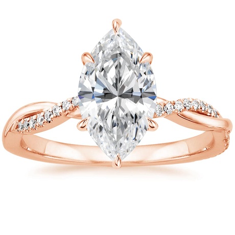 14K Rose Gold Petite Twisted Vine Diamond Bridal Set (1/4 ct. tw.)