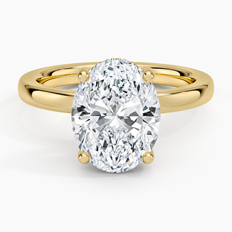 Sydney Perfect Fit Hidden Halo 2mm with 3ct Oval Certified Lab Diamond in 18K Yellow Gold