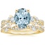 14K Yellow Gold Three Stone Luxe Willow Diamond Ring with Luxe Winding Willow Diamond Ring