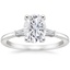 18K White Gold Tapered Baguette Three Stone Diamond Ring, smalltop view