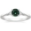 18K White Gold Trillion Cut Three Stone Diamond Ring, smalltop view