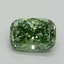 0.91 Ct. Fancy Vivid Green Cushion Lab Grown Diamond
