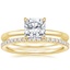 18K Yellow Gold Petite Heritage Diamond Ring with Luxe Ballad Diamond Ring (1/4 ct. tw.)