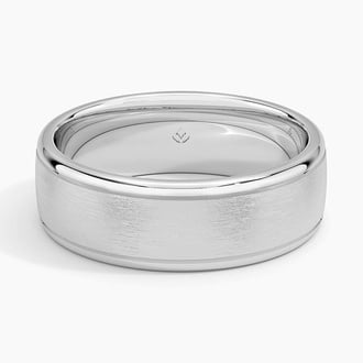 7mm Beveled Edge Matte Wedding Ring