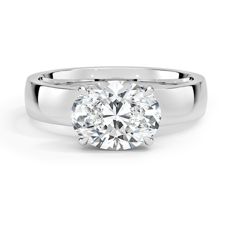18K White Gold Peyton East-West Solitaire Ring