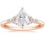 14K Rose Gold Verbena Diamond Ring, smalltop view