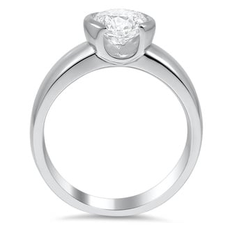 Custom Wide Semi-Bezel Diamond Ring