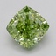 2.03 Ct. Fancy Vivid  Green Cushion Lab Grown Diamond