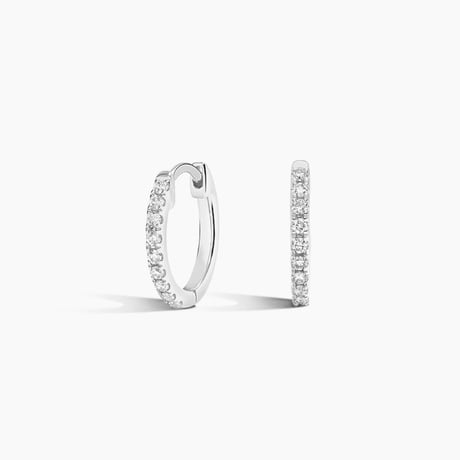 Diamond Hoop Earrings in 14K White Gold