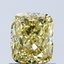 1.03 Ct. Fancy Vivid Yellow Cushion Lab Grown Diamond