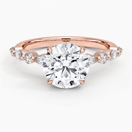 14K Rose Gold Versailles Hidden Halo Diamond Ring