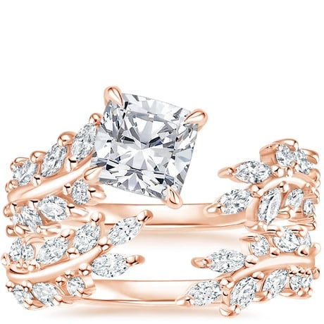 14K Rose Gold Sweeping Ivy Diamond Bridal Set (1 ct. tw.)
