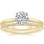 18K Yellow Gold Four-Prong Petite Comfort Fit Ring with Whisper Eternity Diamond Ring