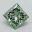 1.57 Ct. Fancy Vivid Green Princess Lab Grown Diamond