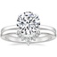 18K White Gold Melinda Ring with Lunette Diamond Ring