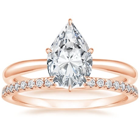 14K Rose Gold Freesia Ring with Sia Diamond Open Ring