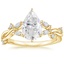 18K Yellow Gold Azalea Twist Diamond Ring, smalltop view