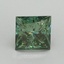 1.30 Ct. Fancy Vivid Green Princess Lab Grown Diamond