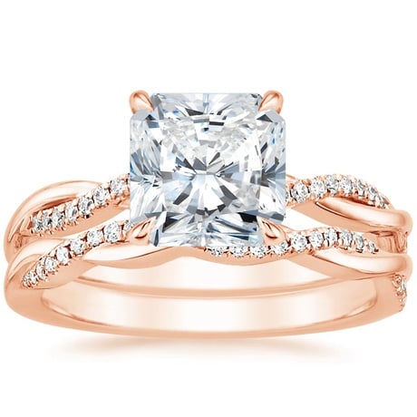 14K Rose Gold Petite Twisted Vine Diamond Bridal Set (1/4 ct. tw.)