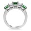 Five Stone Emerald and Diamond Ring, smallside view